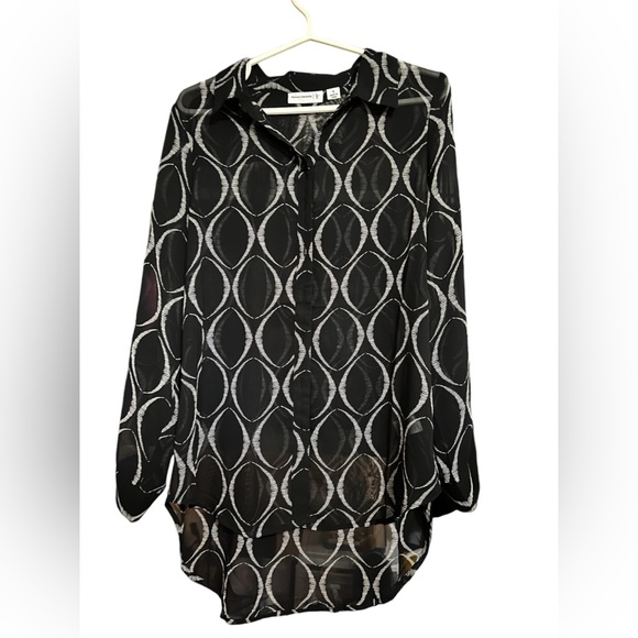 Susan Graver Patterned Sheer Blouse - Picture 1 of 4